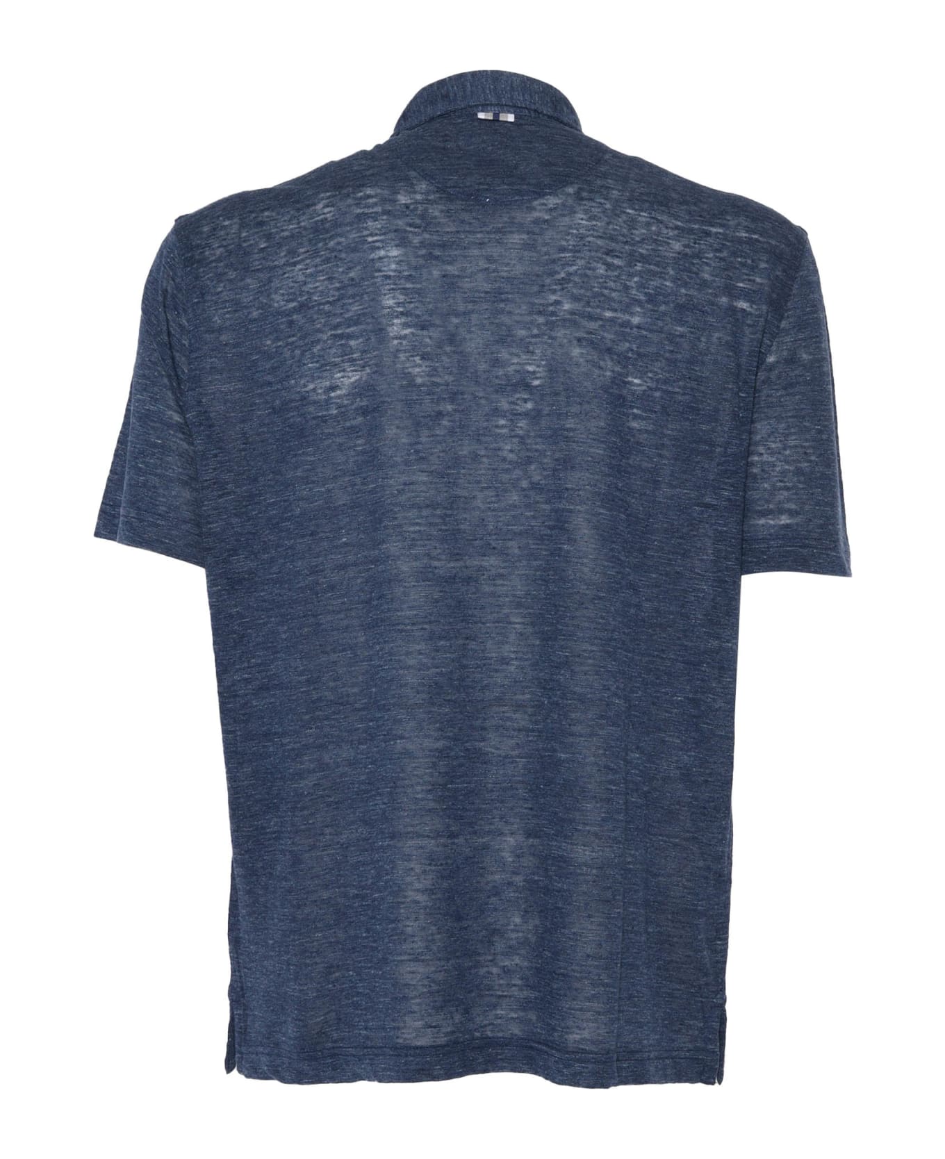 Fedeli Blue Linen T-shirt - BLUE