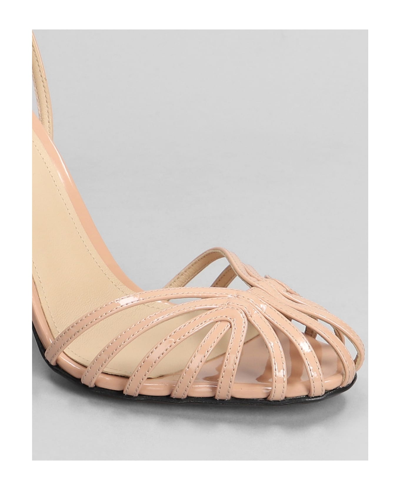 Alevì Ally 095 Sandals In Powder Patent Leather - powder
