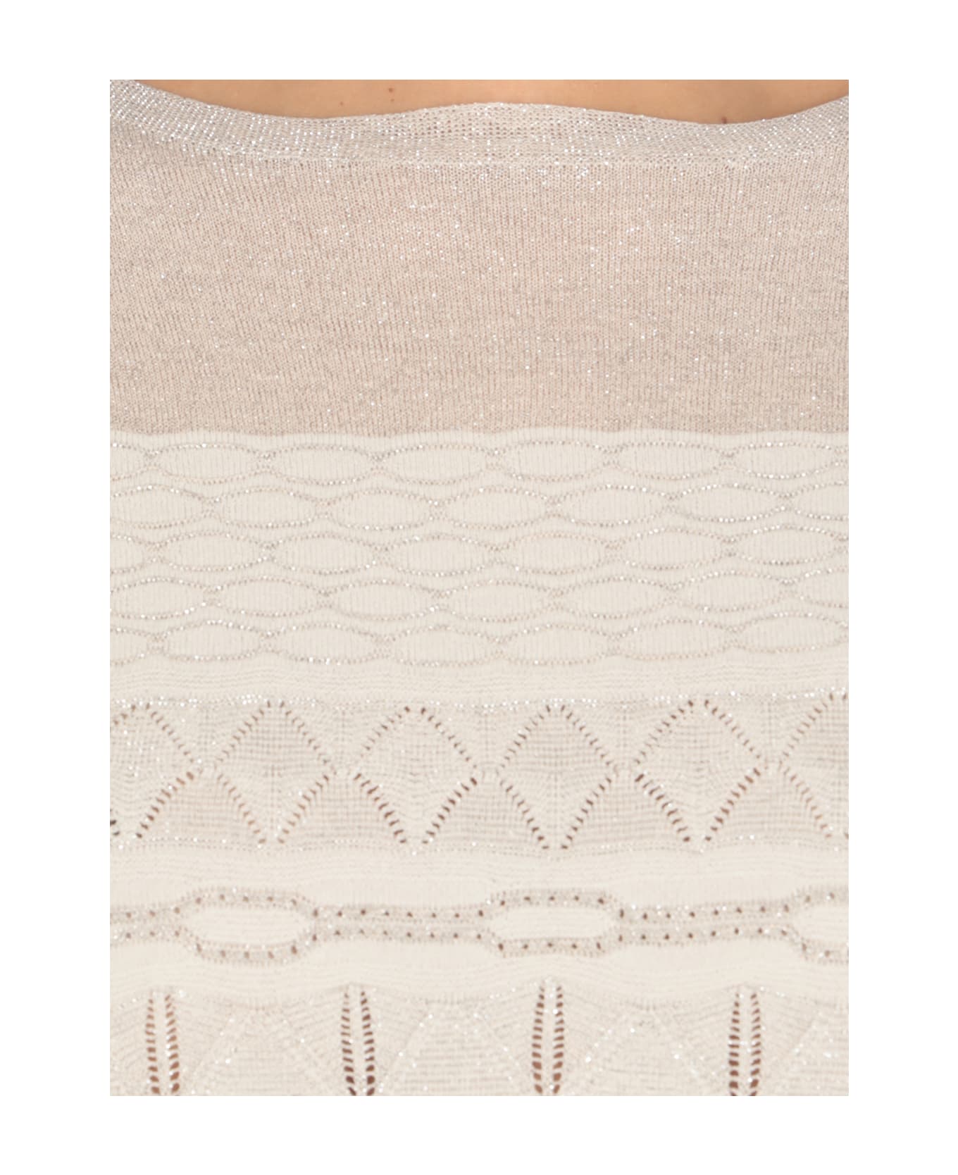 D.Exterior Lurex Sweater With Embroideries - Beige ニットウェア