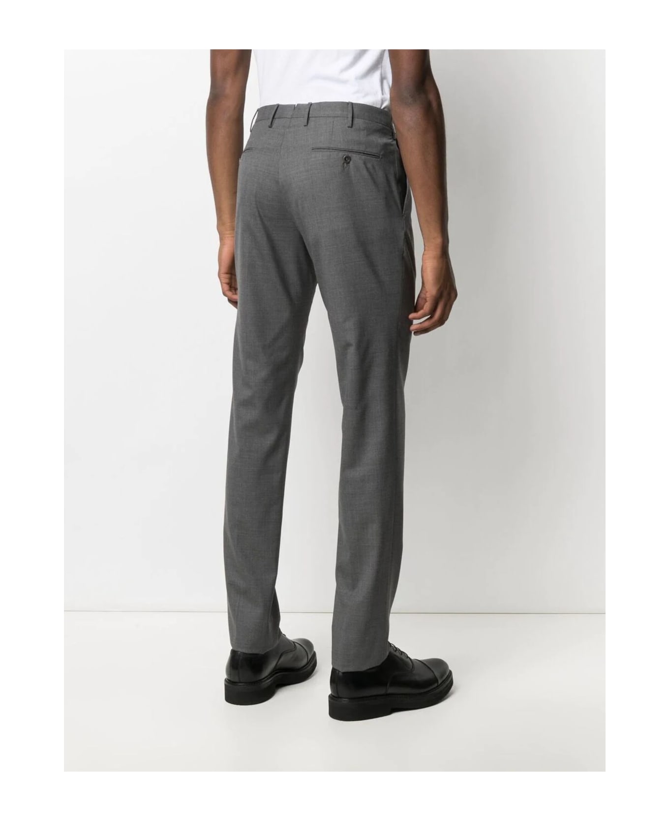 Incotex Grey Virgin Wool Slim-fit Tailored Trousers