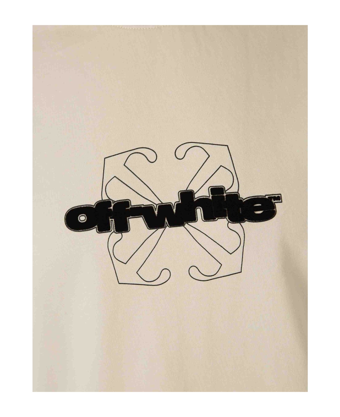 Off-White Flock Arrow Crewneck T-shirt - NEUTRALS