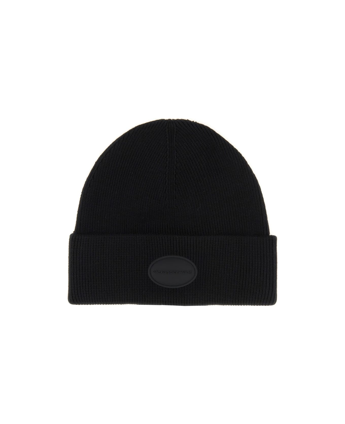 【送料&関税込】Alexander Wang Wool Beanie Hat Alexander Wang Unisex Black Wool Beanie Winter Hat One Size