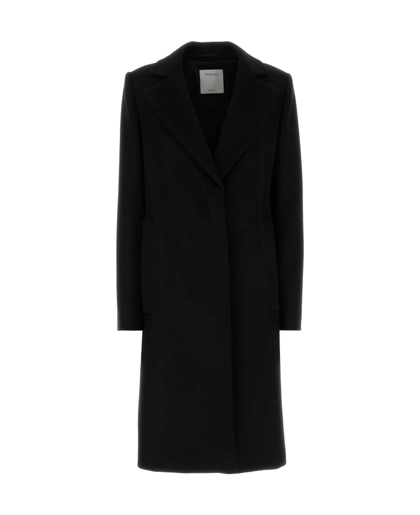 SportMax Black Wool Coat - BLACK