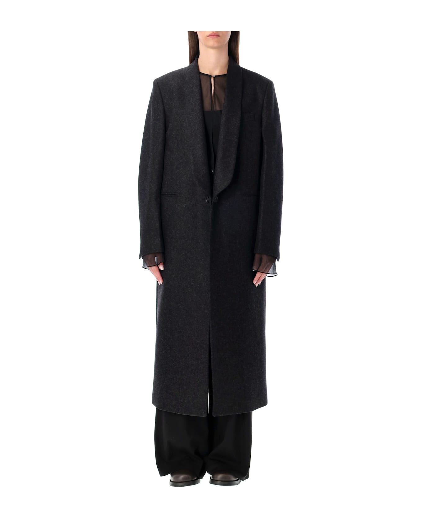 Our Legacy Long Water-repellent Wool Supper Coat - GRANITE GREY