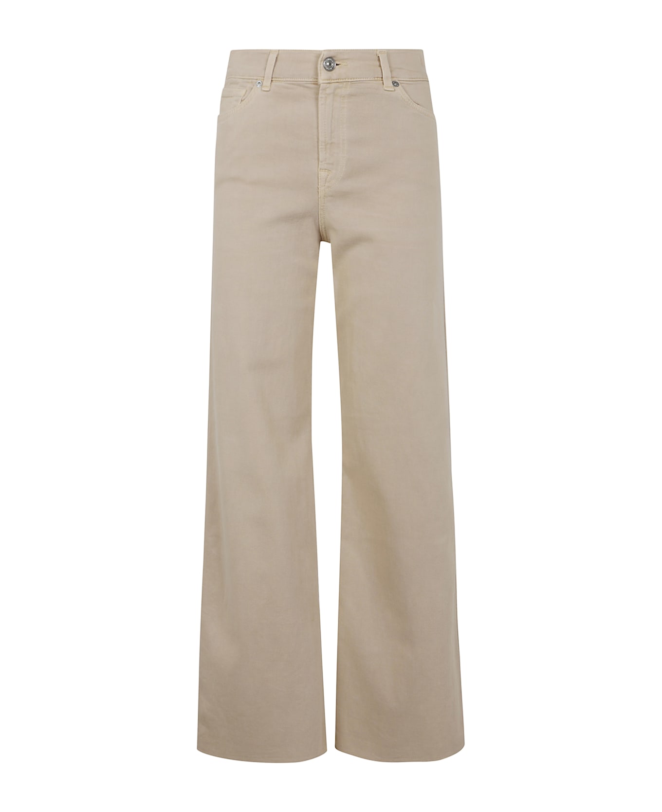 7 For All Mankind Lotta Cropped Left Hand Cold Brew With Raw Cut - Lfw Natural