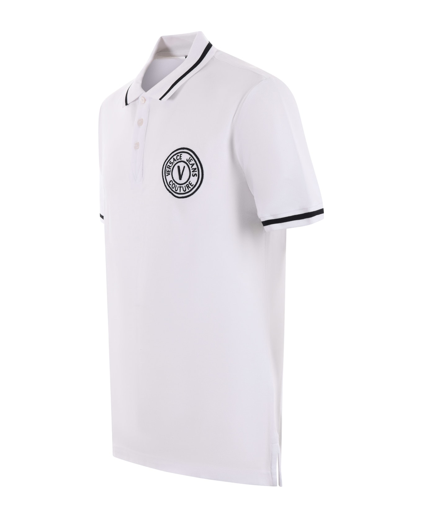 Versace Jeans Couture Polo With Logo - Bianco