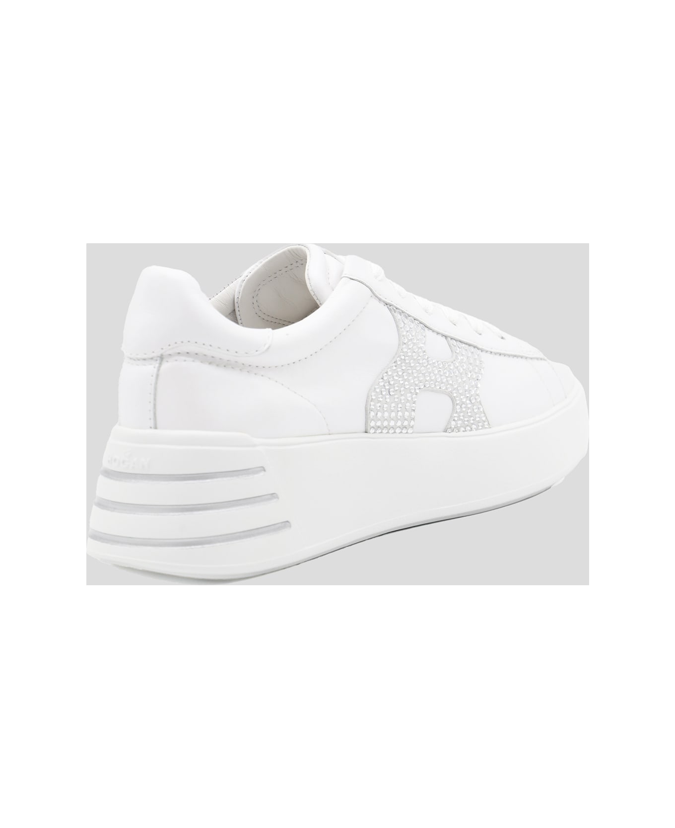 Hogan White And Silver Sneakers - White