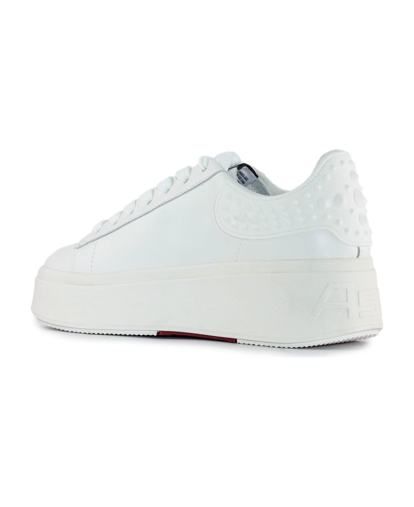 Ash White Calf Leather Moby Sneakers - WHITE