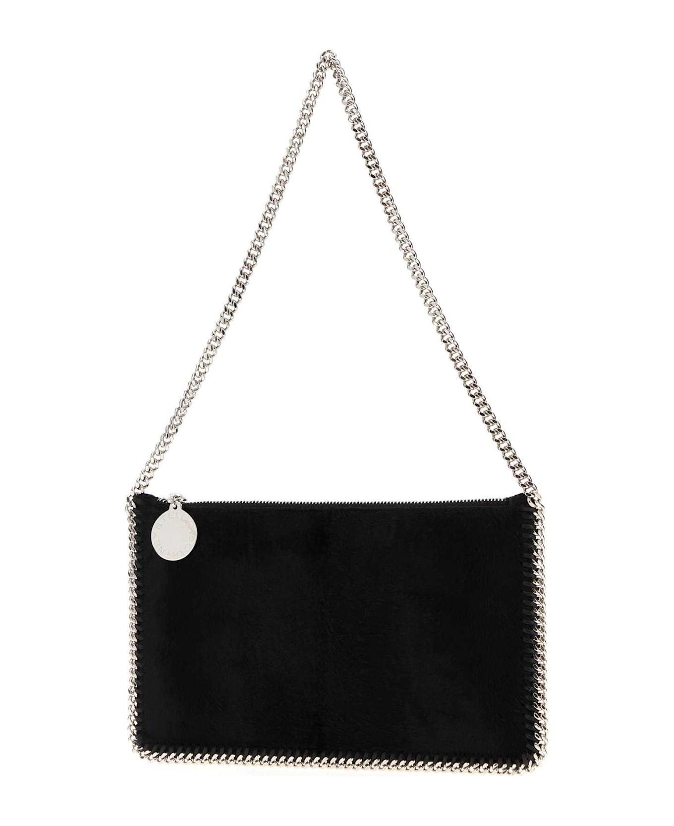 Stella McCartney Black Velvet Falabella Shoulder Bag - Black