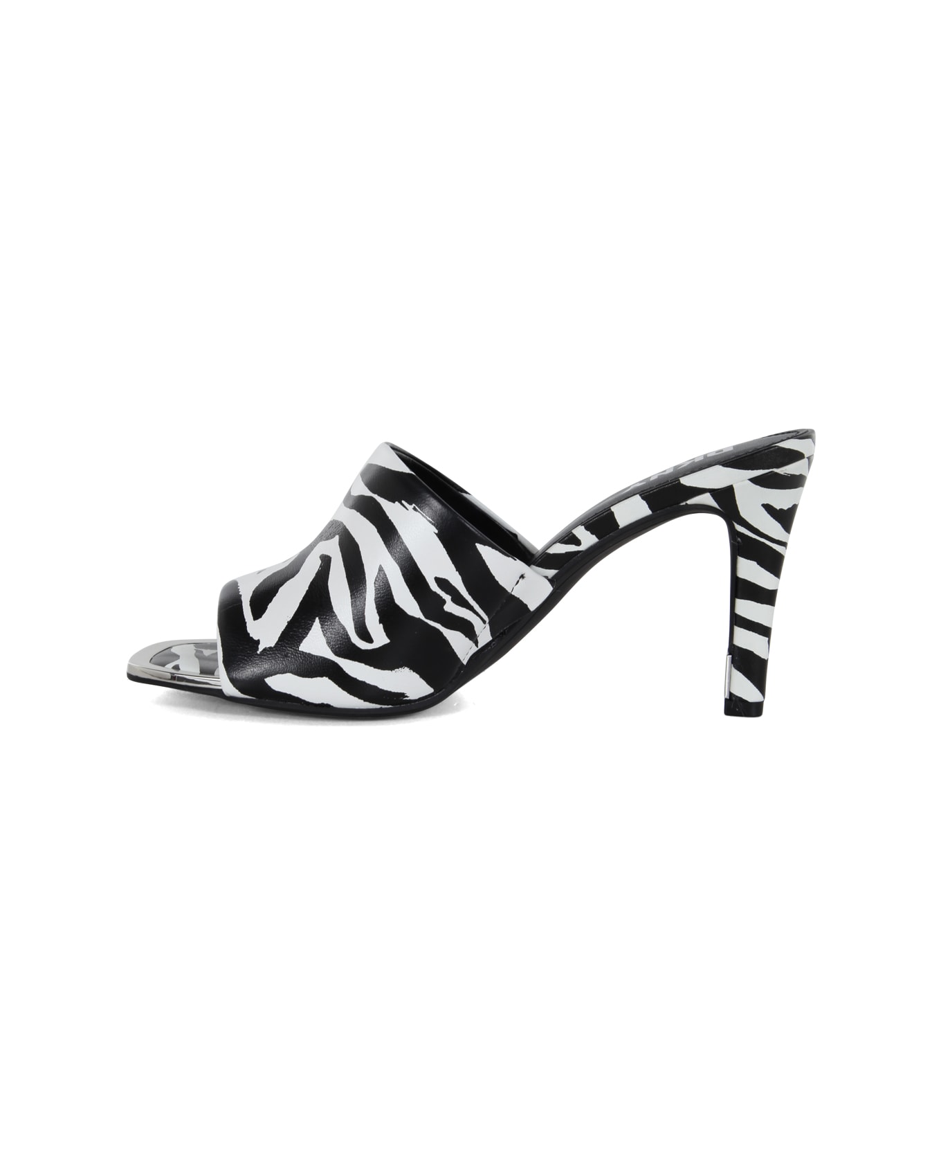 DKNY Dress Shoes Sandal Mule 90mm - Black White サンダル