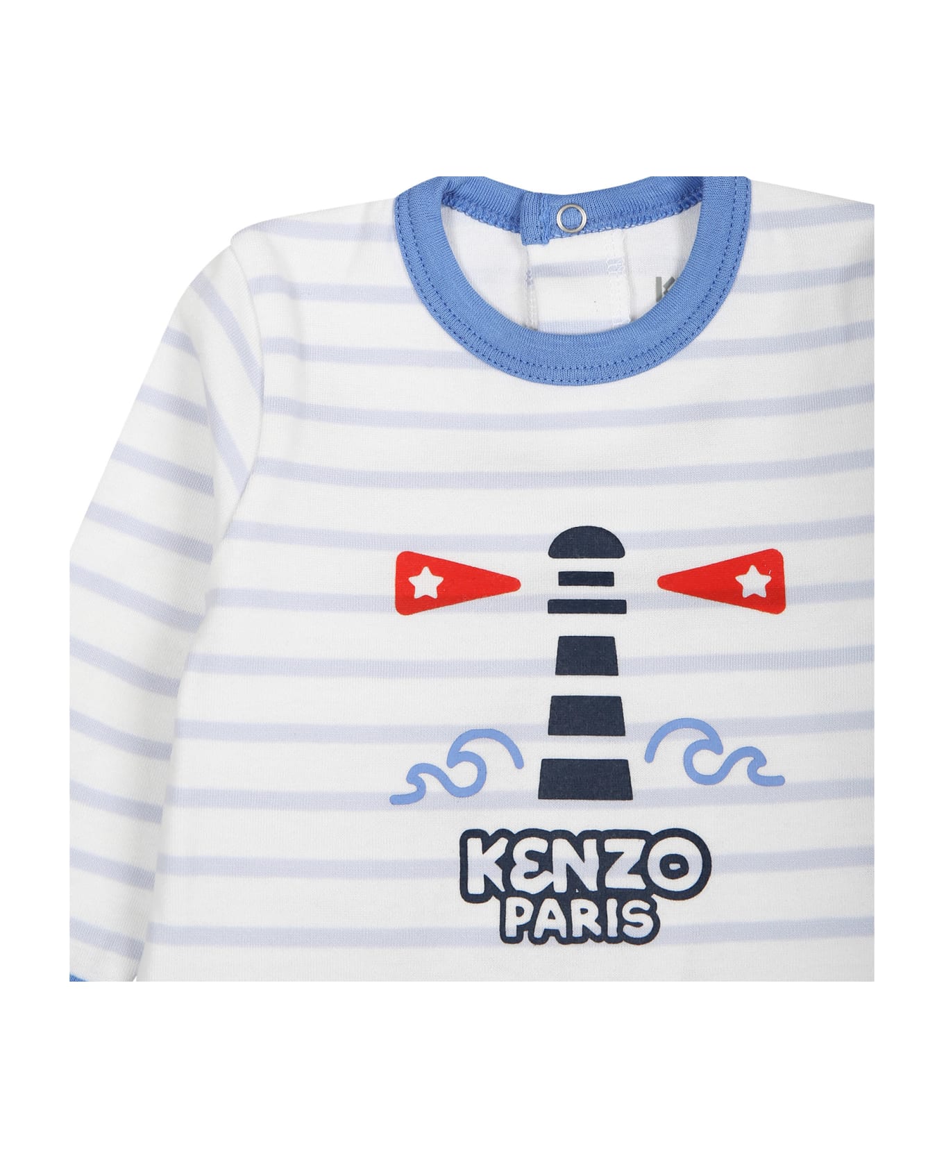 Kenzo Kids Multicolor Babygrow For Baby Boy With Print - Multicolor