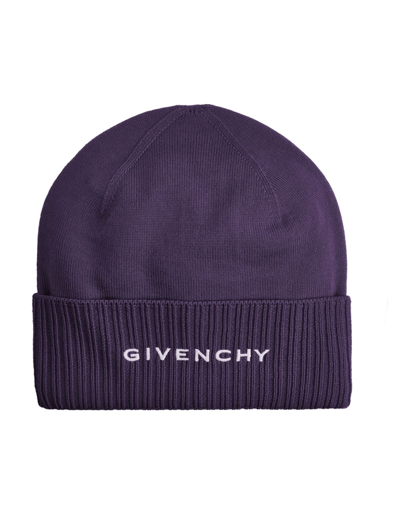 Givenchy Wool Print Hat - Purple