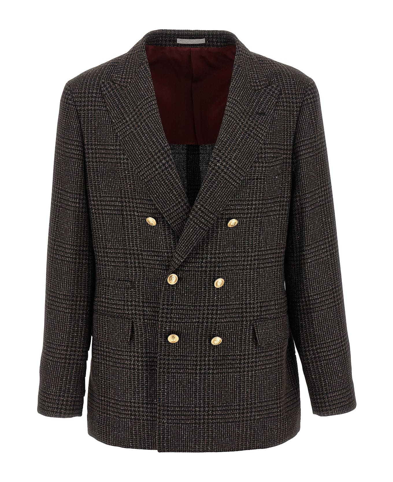 Brunello Cucinelli Prince Of Wales Blazer - Brown