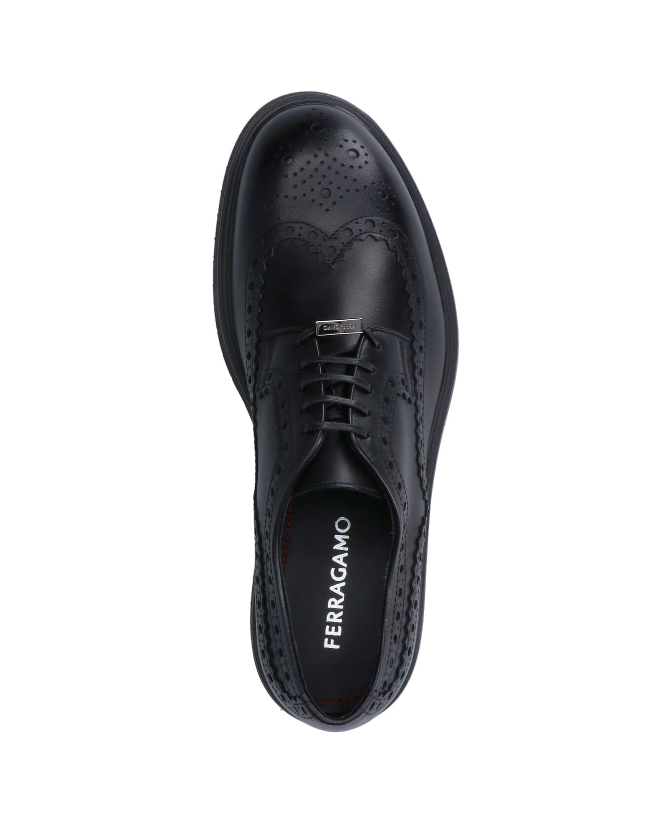 Ferragamo Logo Derby Shoes - Black  