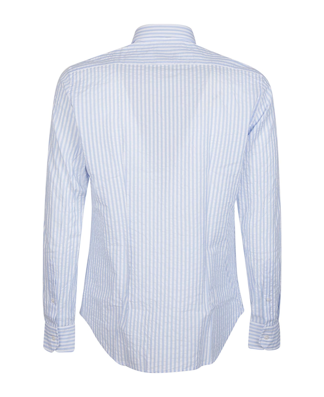 Orian Long Sleeve Slim Shirt - Bianco/azzurro