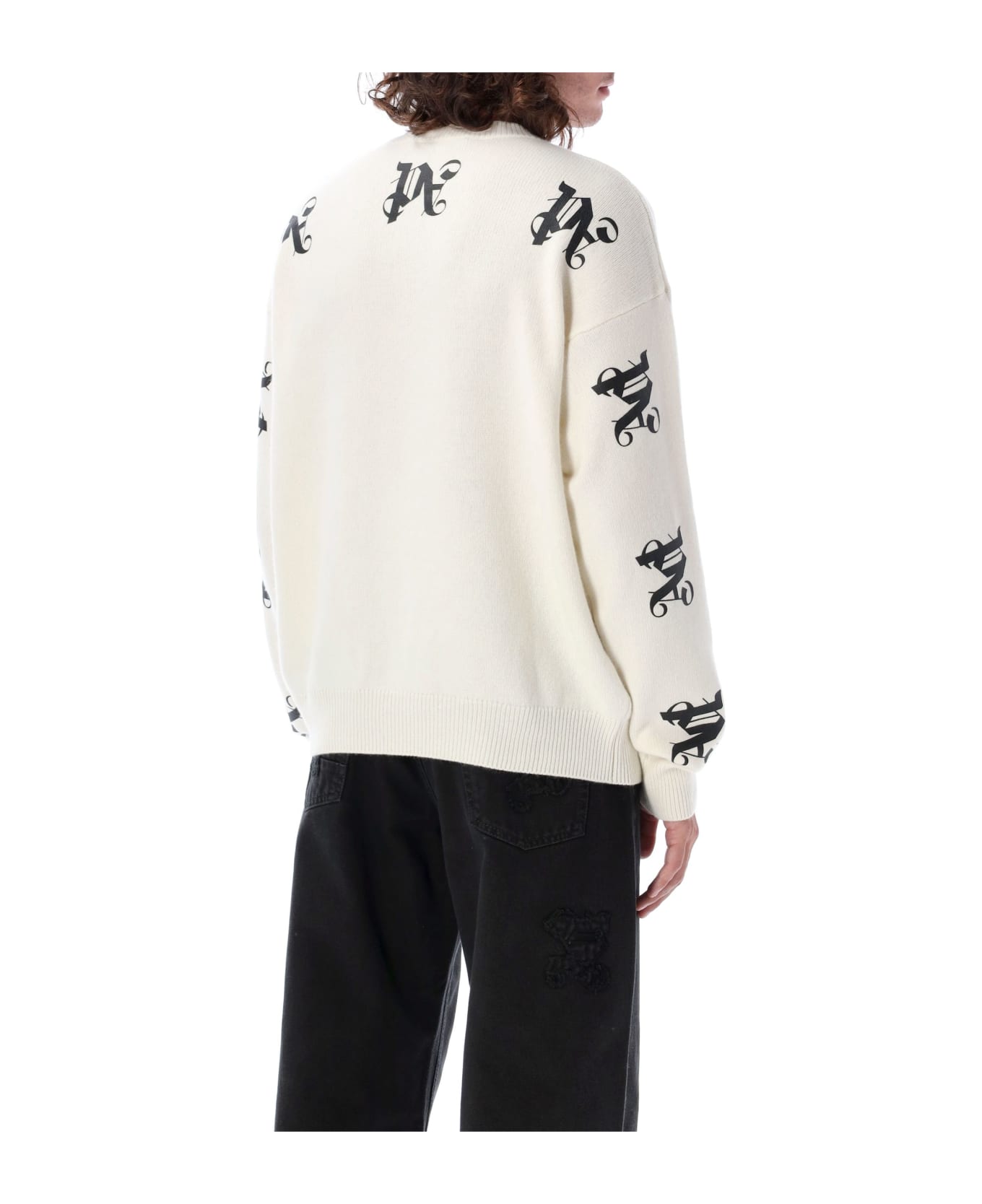 Palm Angels Monogram Series Knit - WHITE