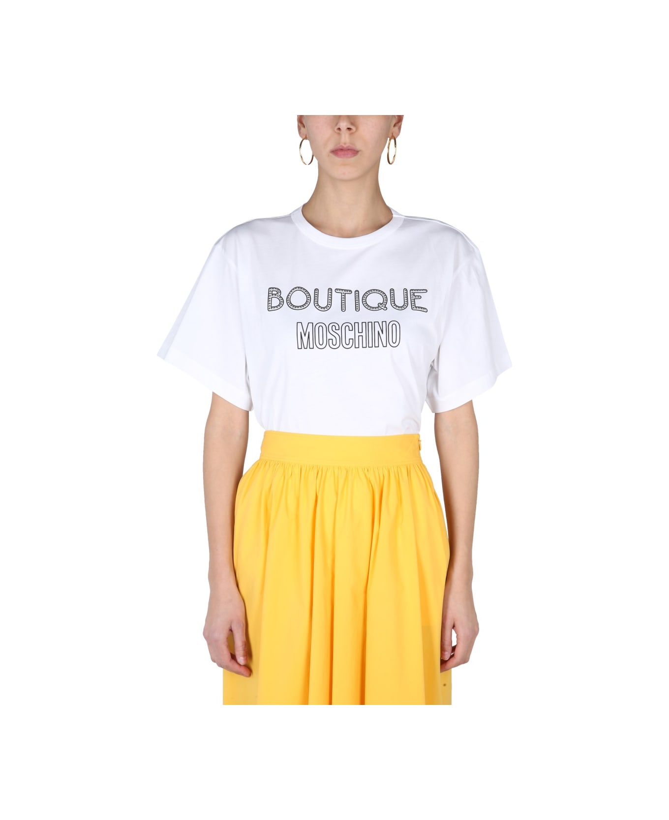 Boutique Moschino Logo T-shirt - WHITE Tシャツ