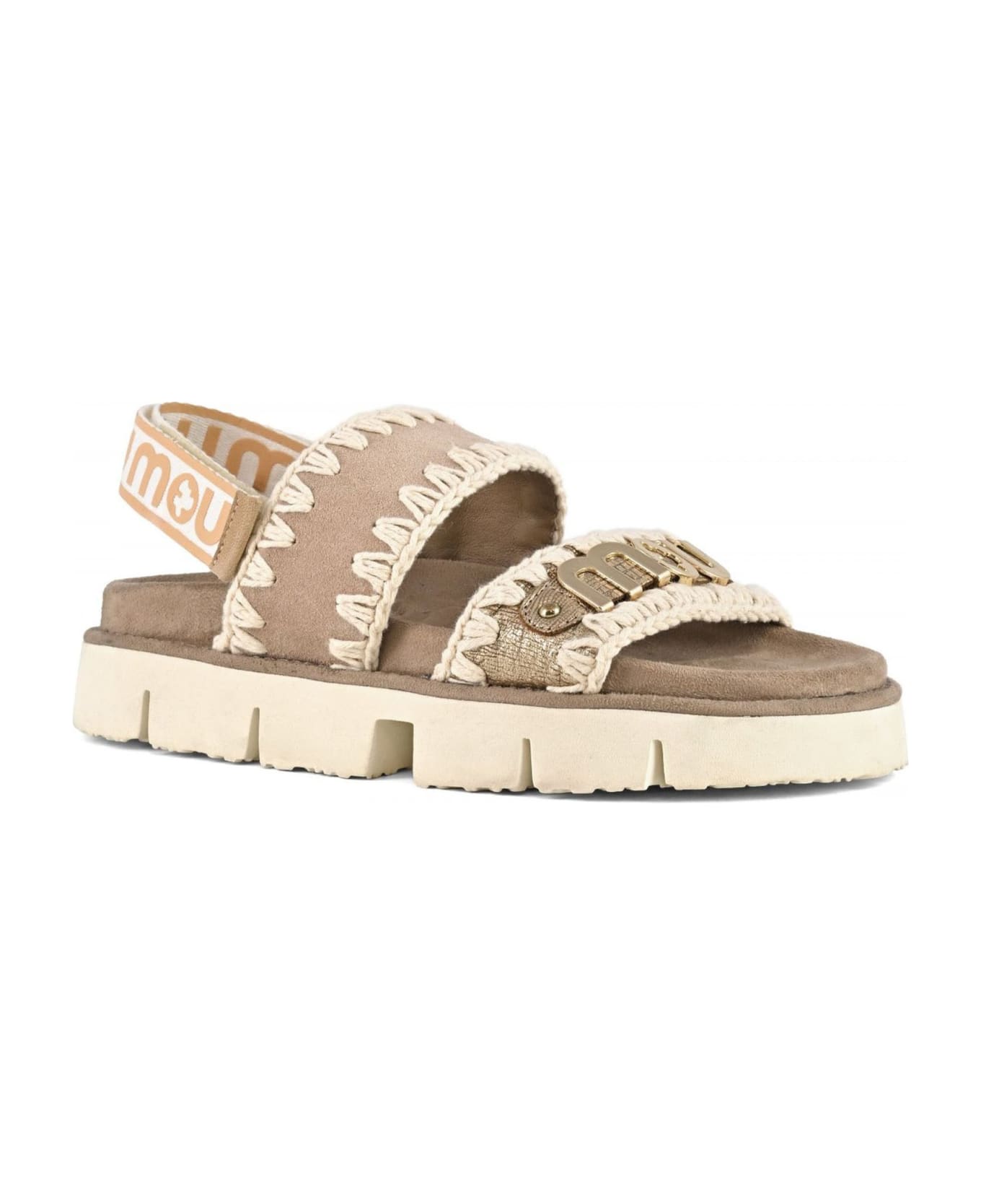 Mou Bio Sandal Back Strap Suede 
Leather - Beige
