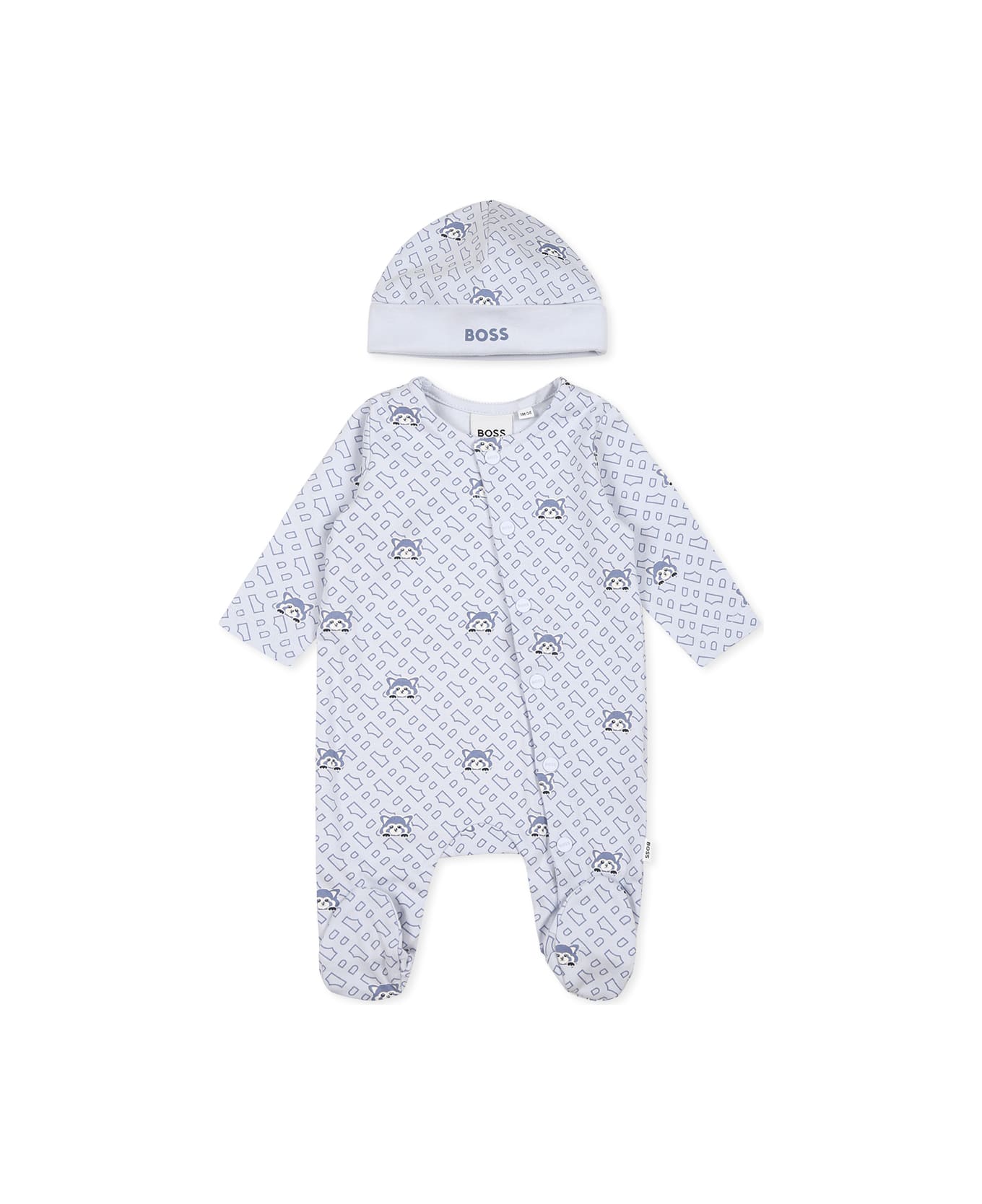 Hugo Boss Light Blue Babygrow Set For Baby Boy With Logo - Light Blue
