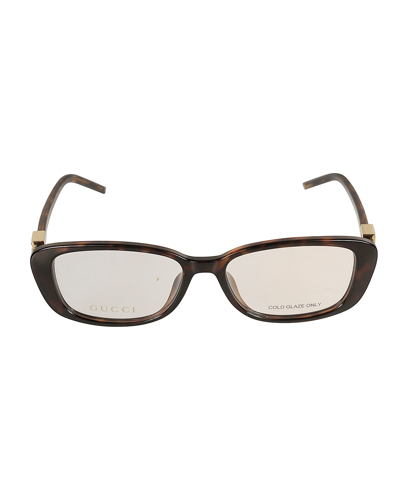 Gucci Eyewear Rectangle Flat Logo Lens Frame - HAVANA-HAVANA-TRANSPARENT
