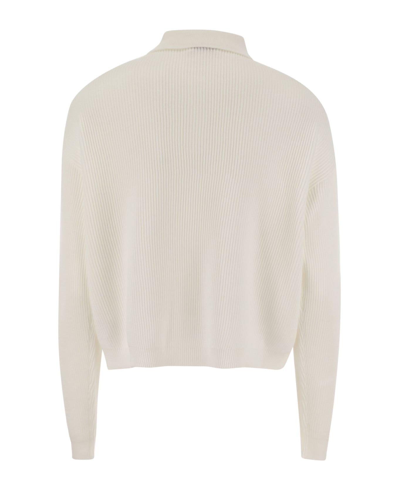 Brunello Cucinelli English Rib Cotton Polo-style Jersey - White