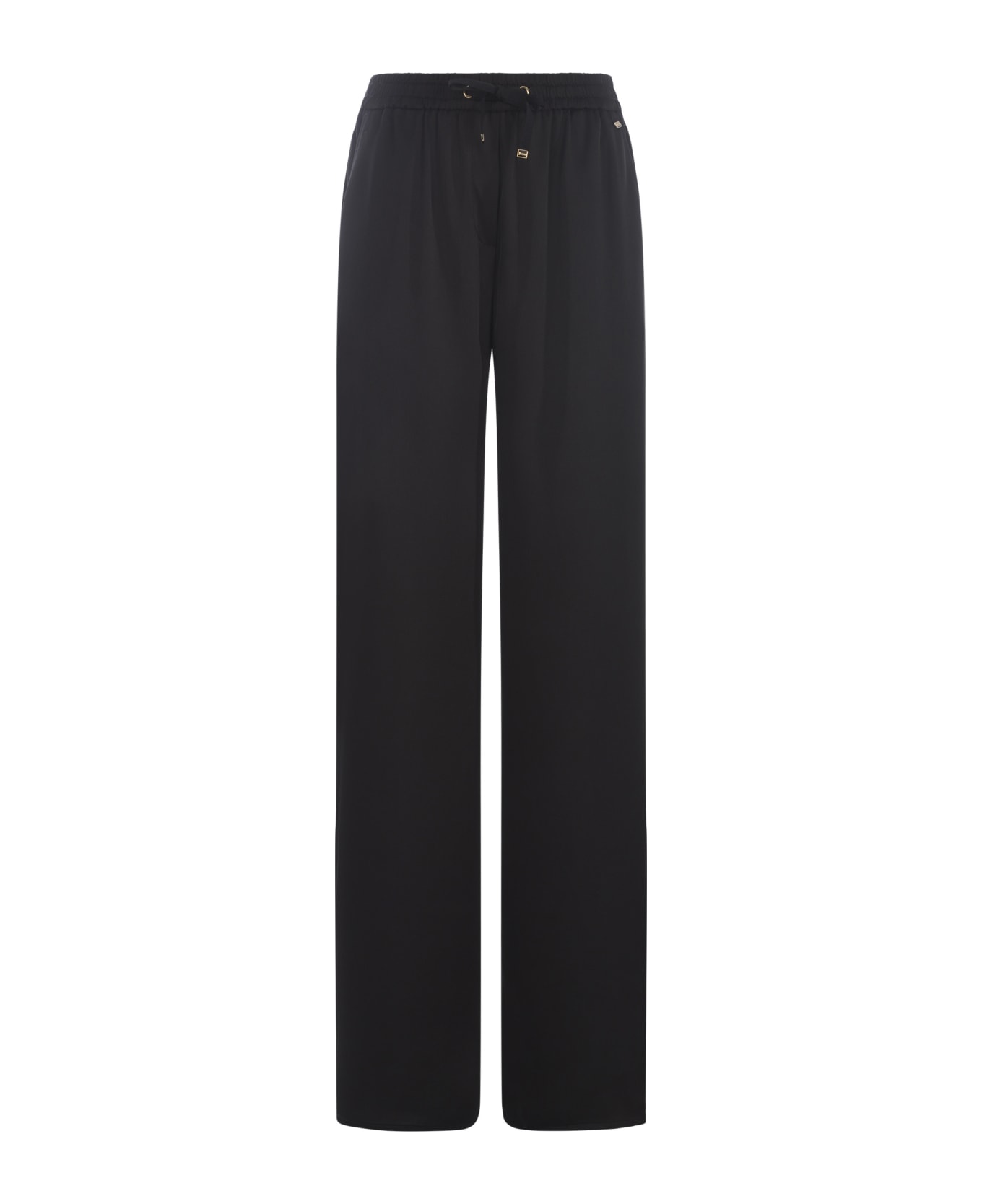 Herno Trousers Herno In Crêpe Polyester - Nero