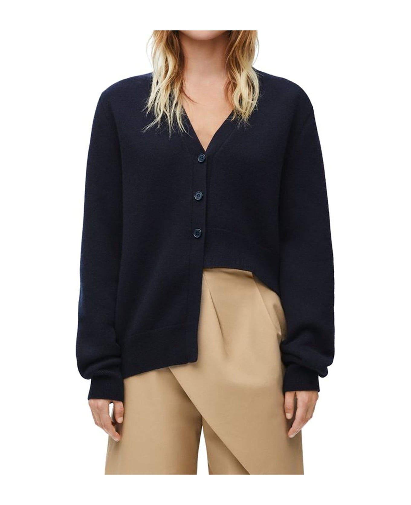 Loewe Asymmetric Cashmere Cardigan - Blue