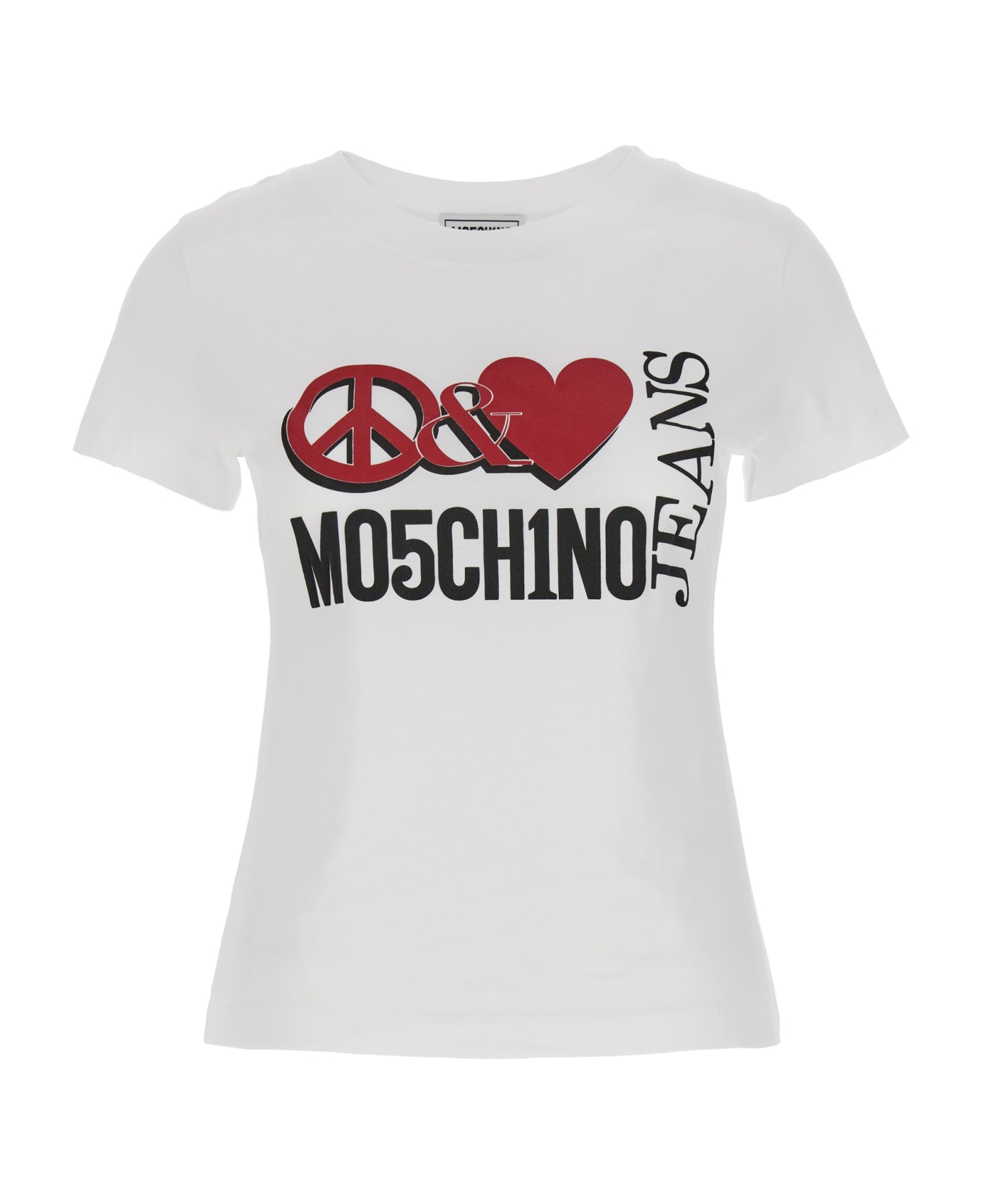 M05CH1N0 Jeans Logo Print T-shirt - White