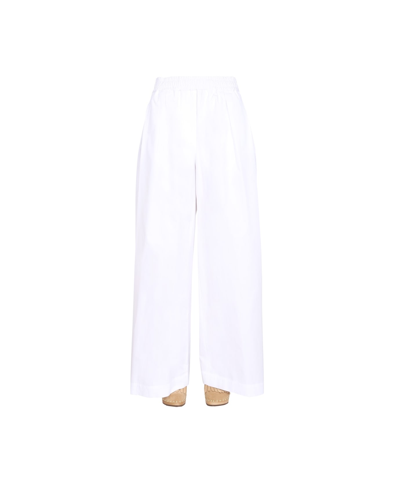 Aspesi Wide Leg Trousers - WHITE