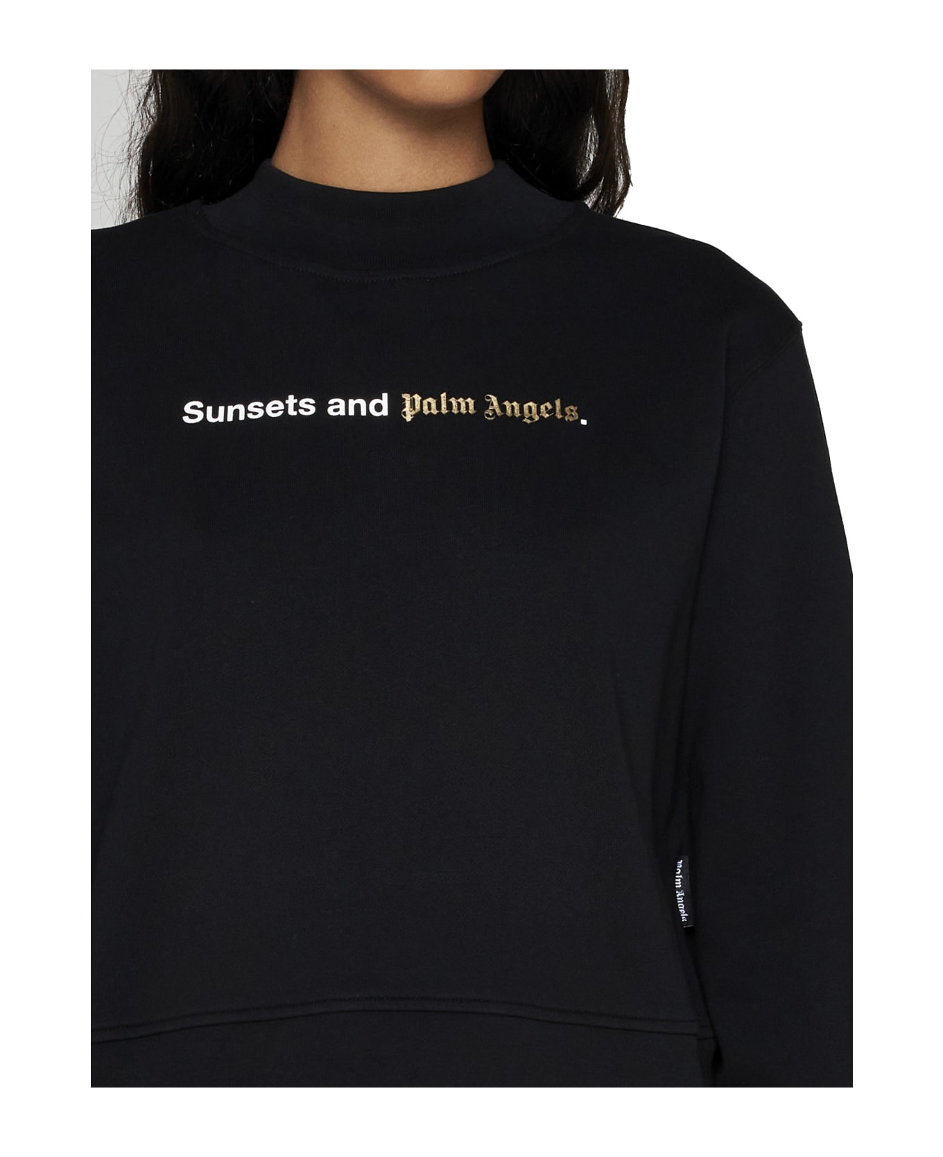 Palm Angels Sunsets Sweatshirt - Black white フリース