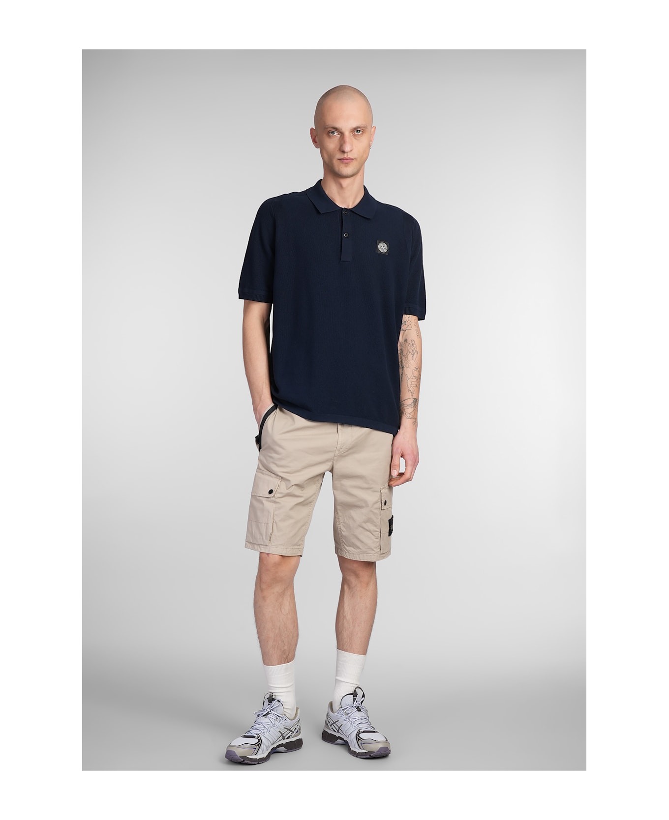 Stone Island Polo In Blue Cotton - blue