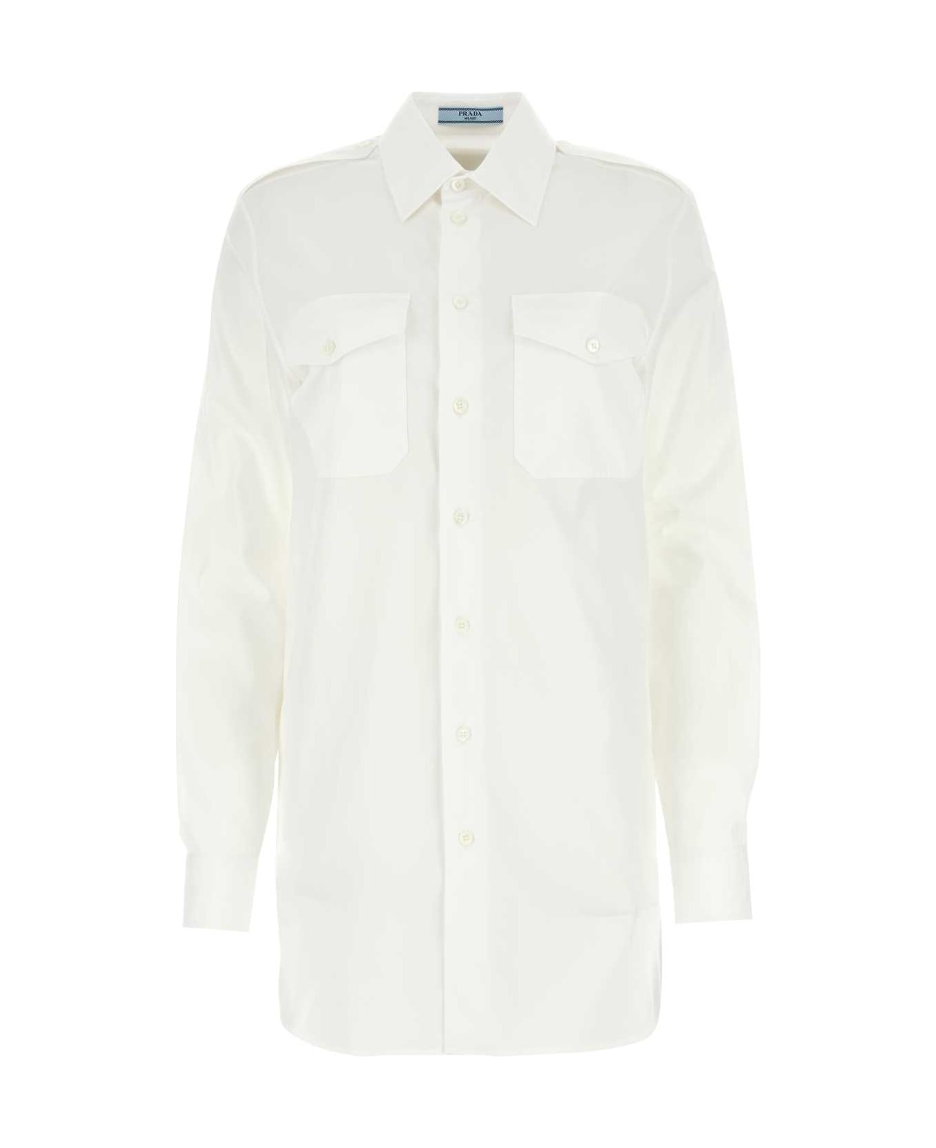 Prada White Poplin Shirt - White