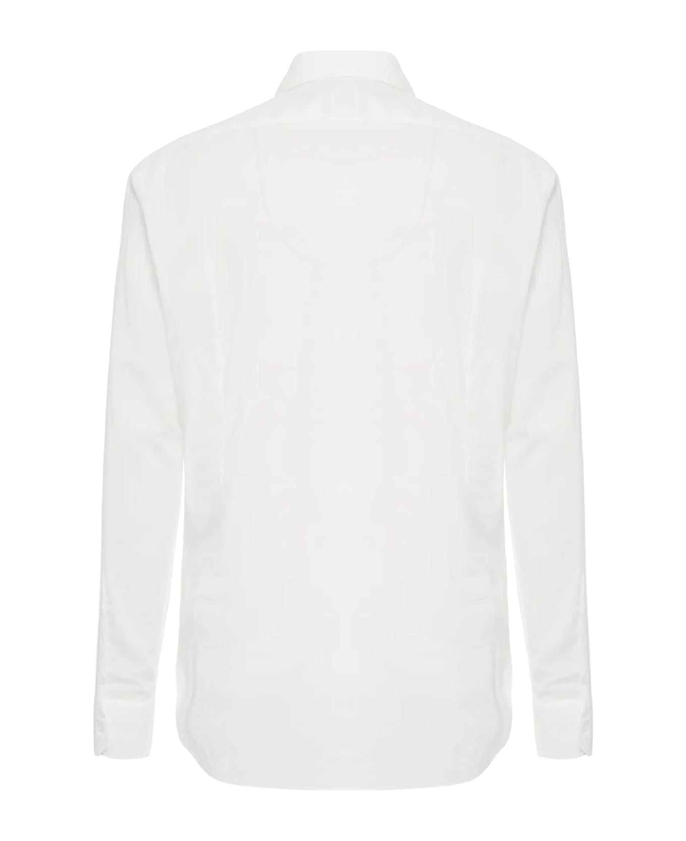 Fedeli White Cotton Blend Shirt - WHITE