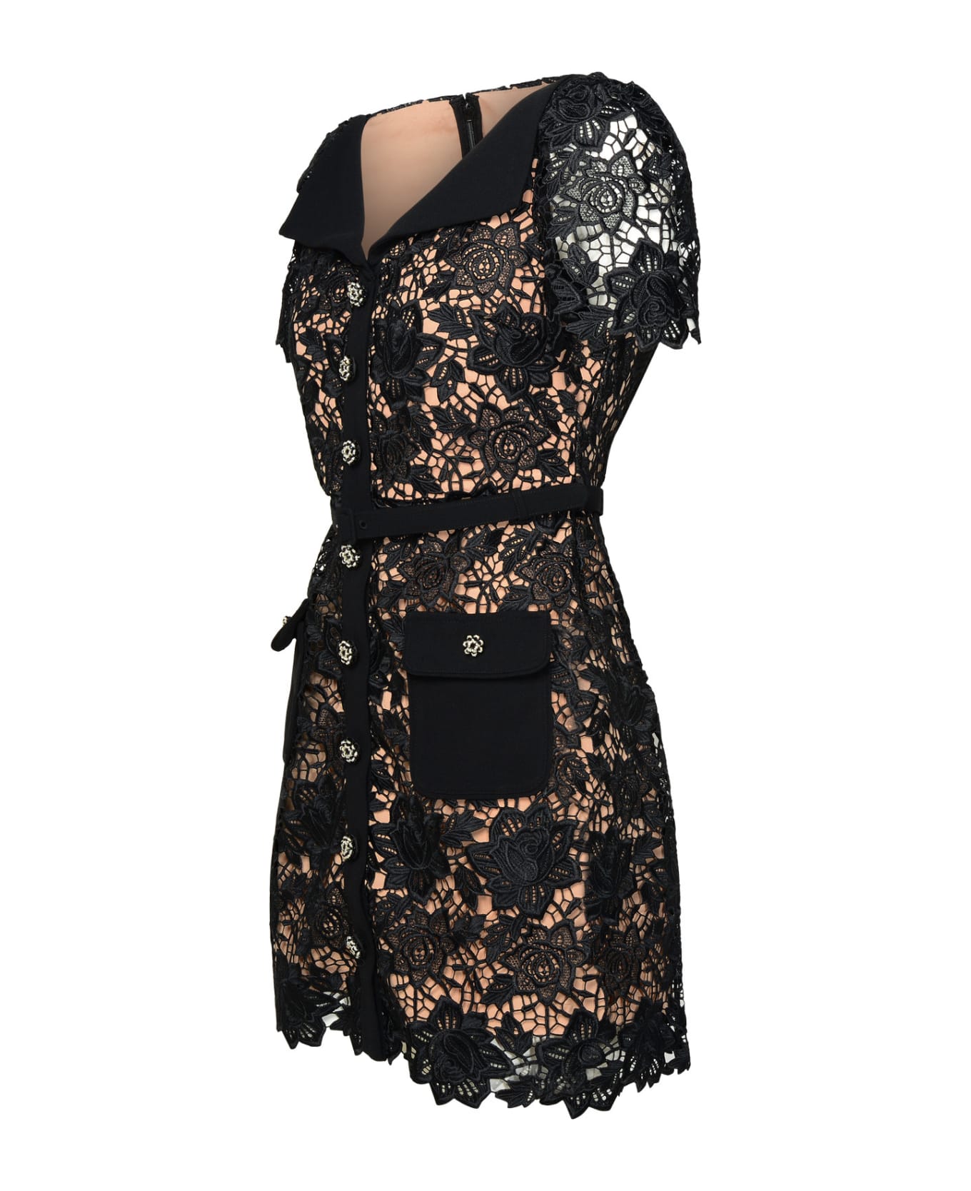 self-portrait Black Polyester Dress - Black ワンピース＆ドレス