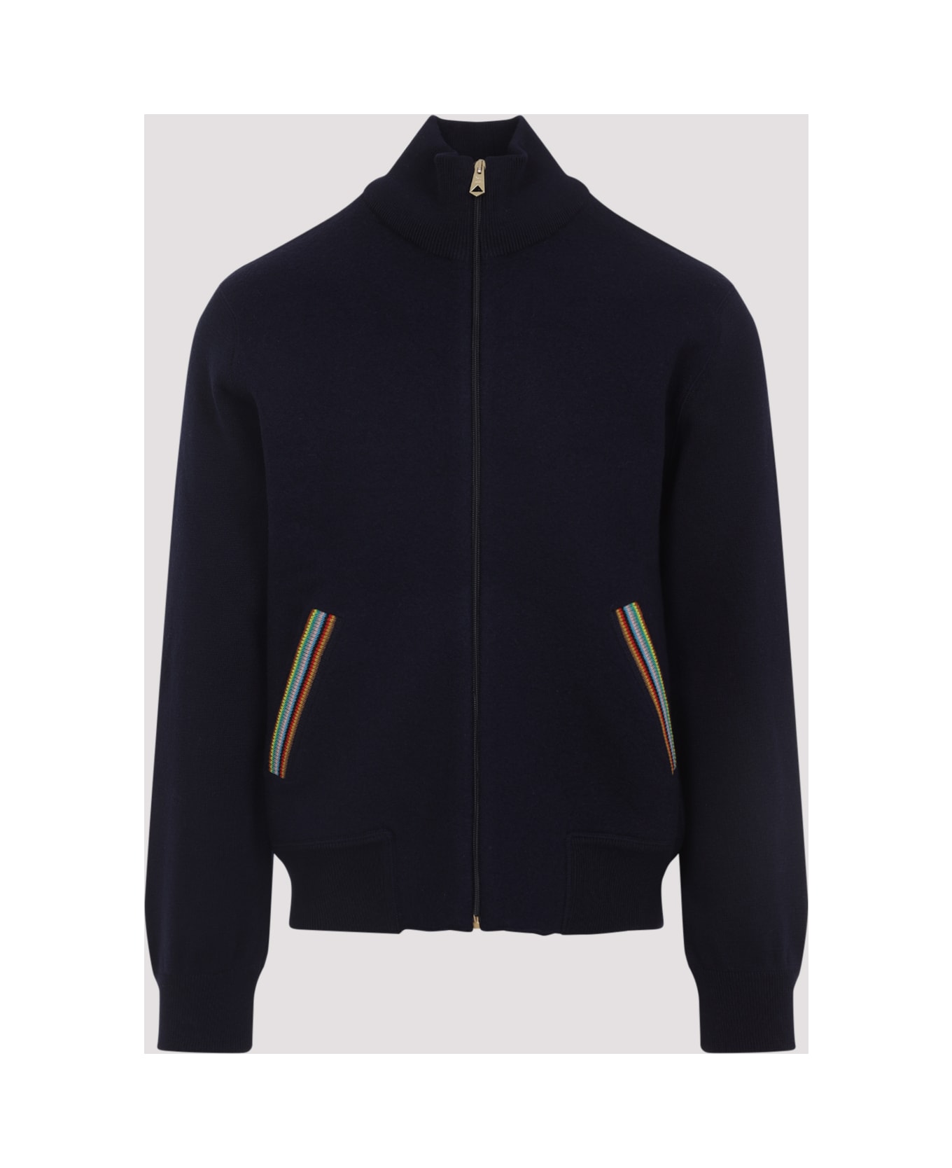 Paul Smith Knitted Bomber Jacket - Blue