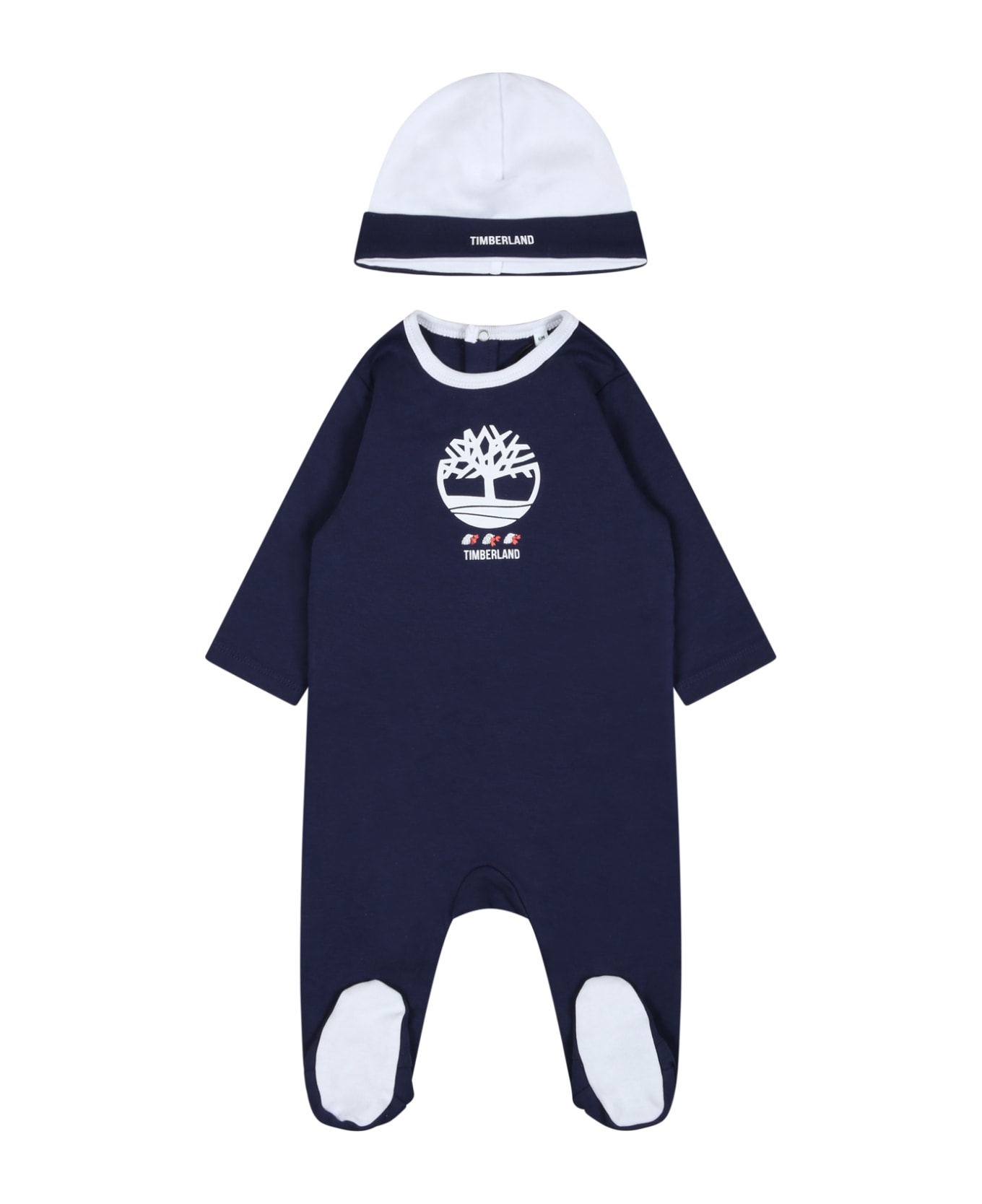 Timberland Multicolor Set For Baby Boy With Logo - Blue
