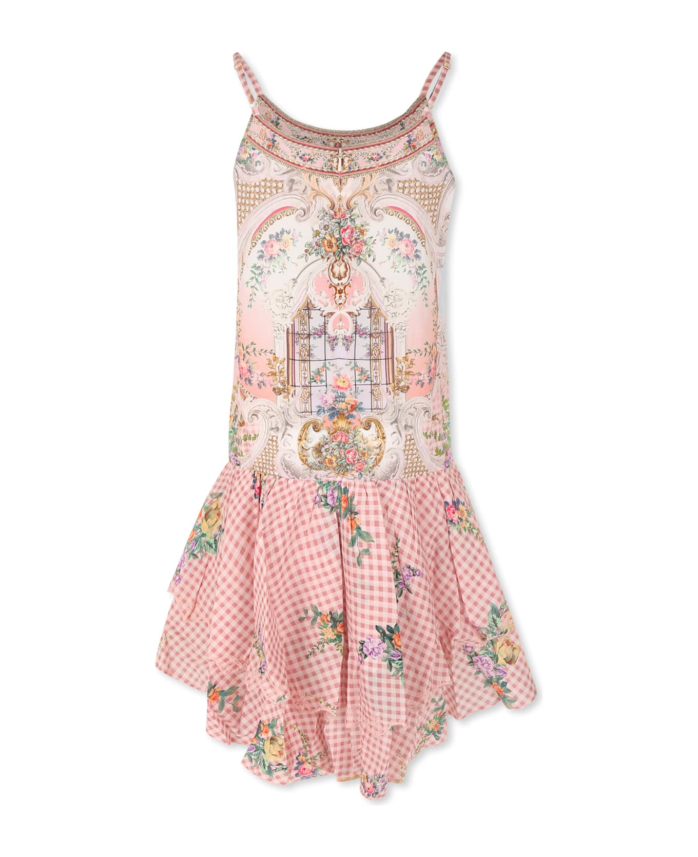 Camilla Pink Dress For Girl With Floral Print - Pink