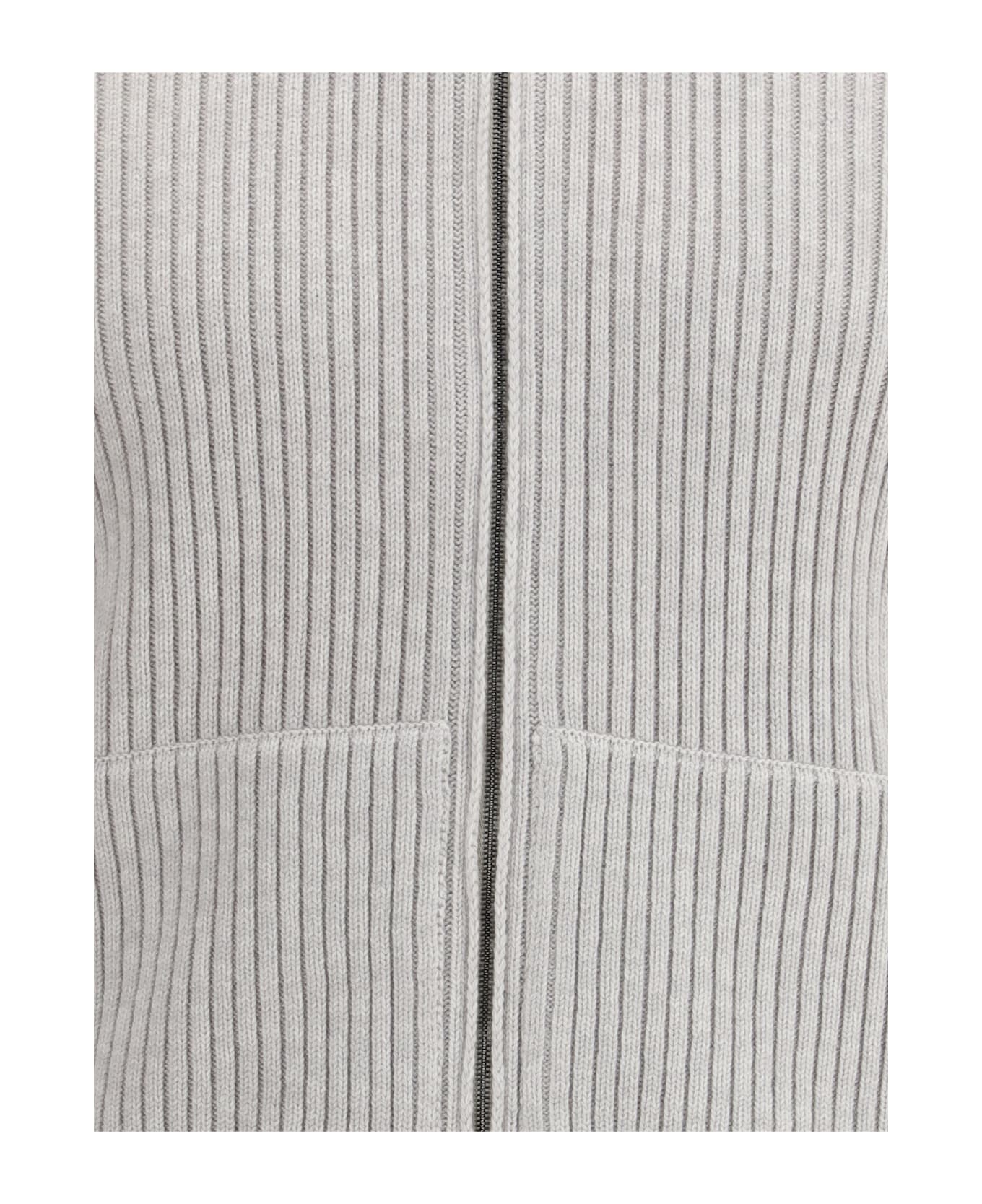 Brioni Cashmere Mouliné Sweater With Full Zip