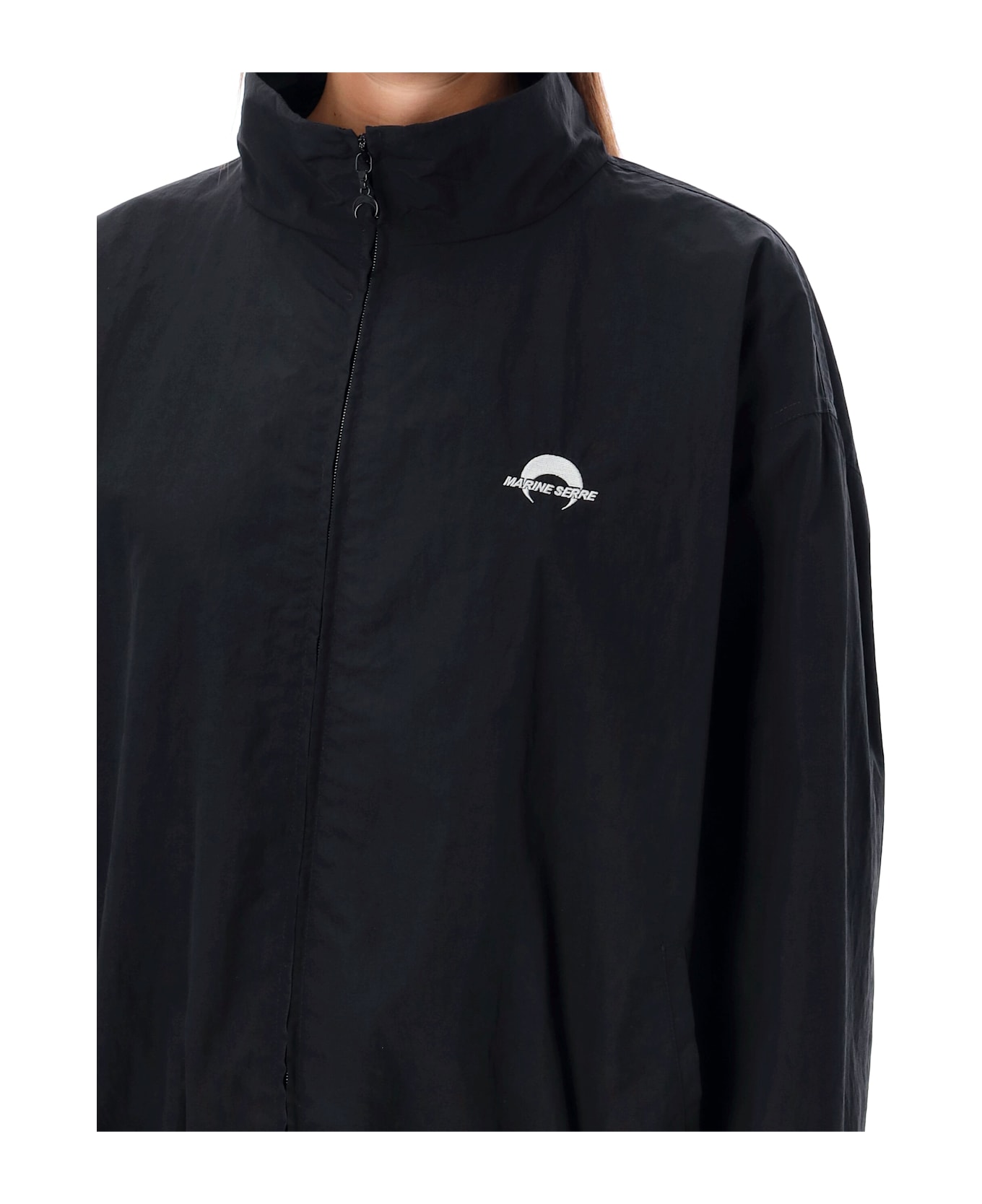 Marine Serre Ms Sport Nylon Track Jacket - BLACK コート＆ジャケット