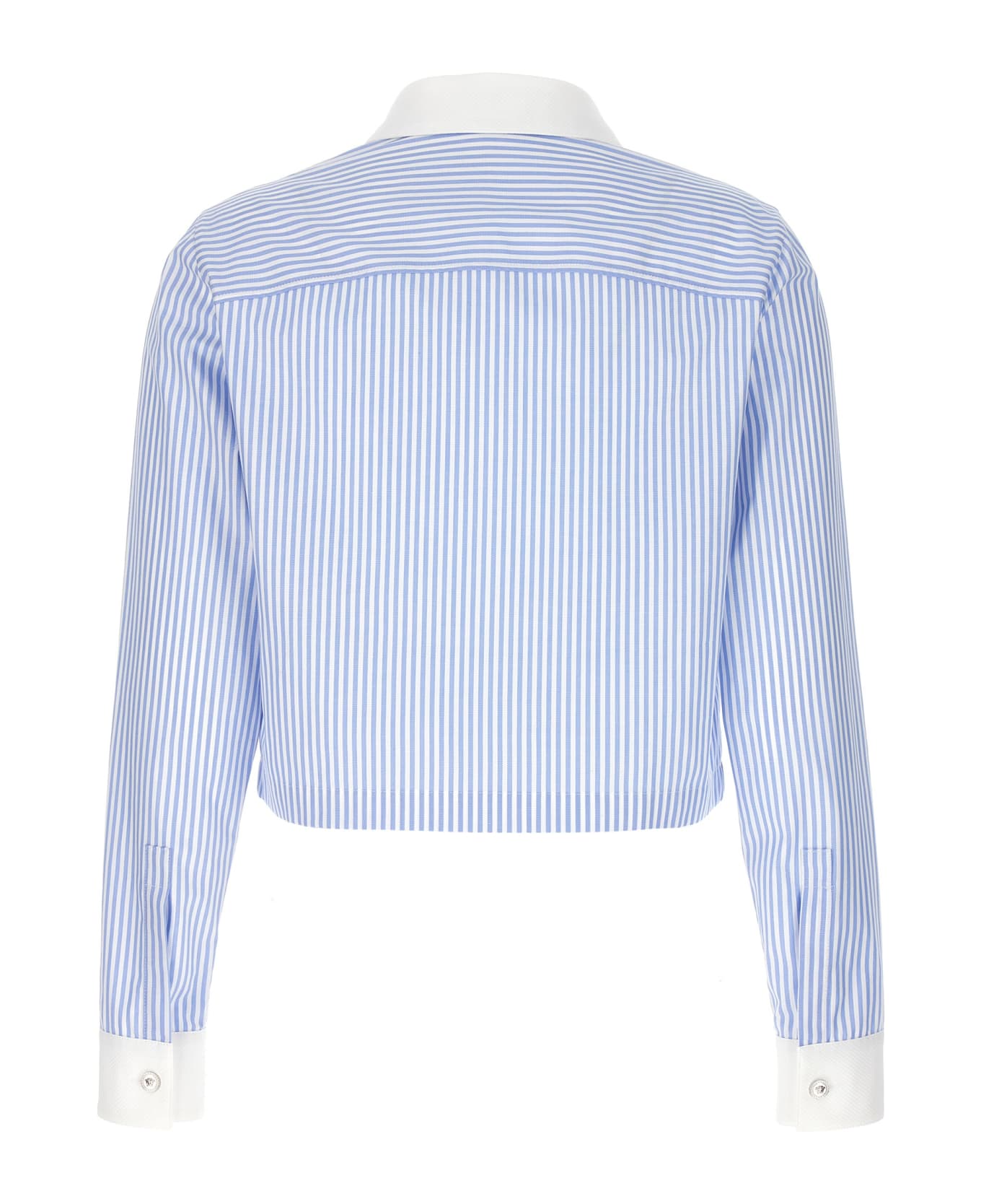 Versace Striped Cropped Shirt - Light Blue