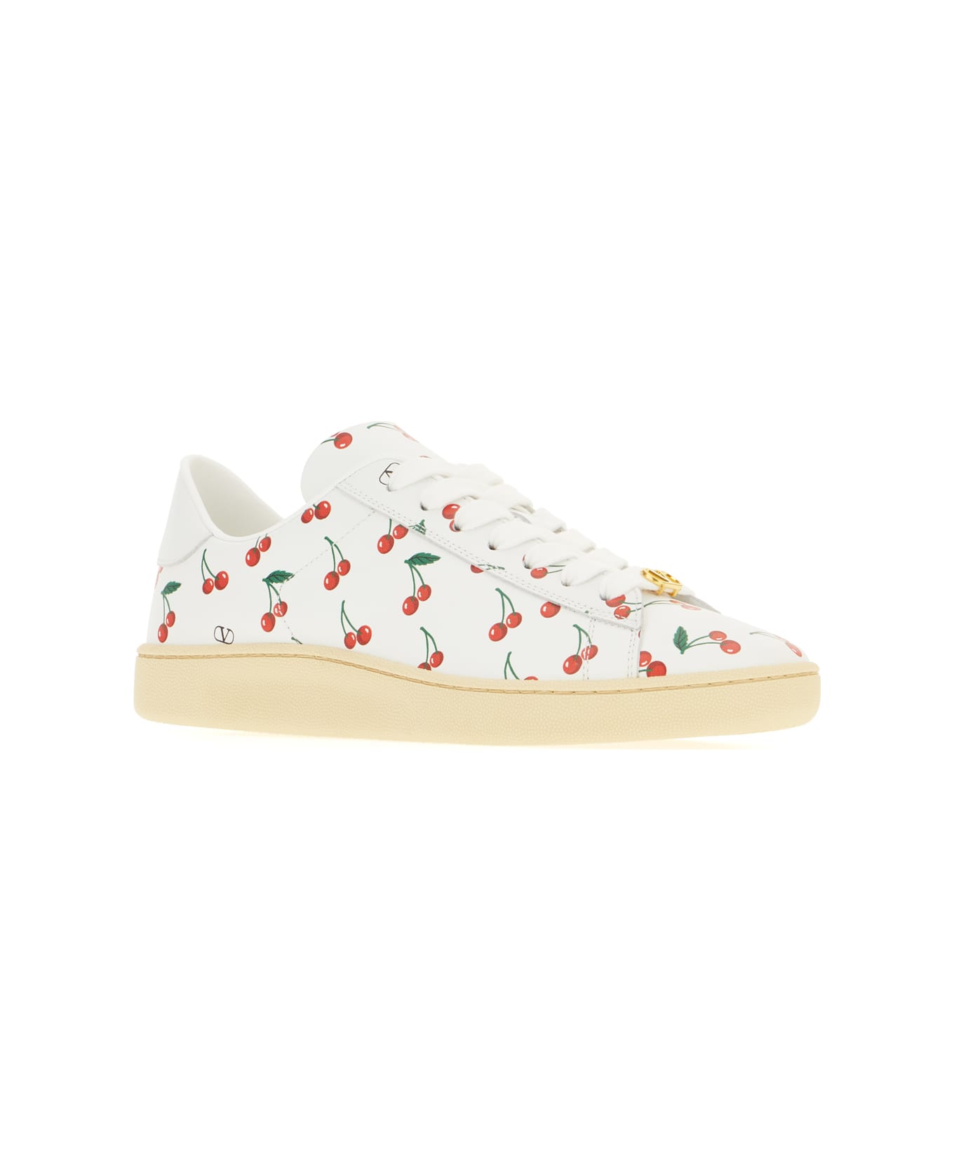 Valentino Garavani Printed Leather Sneakers - BIANCO ROSSO VERDE