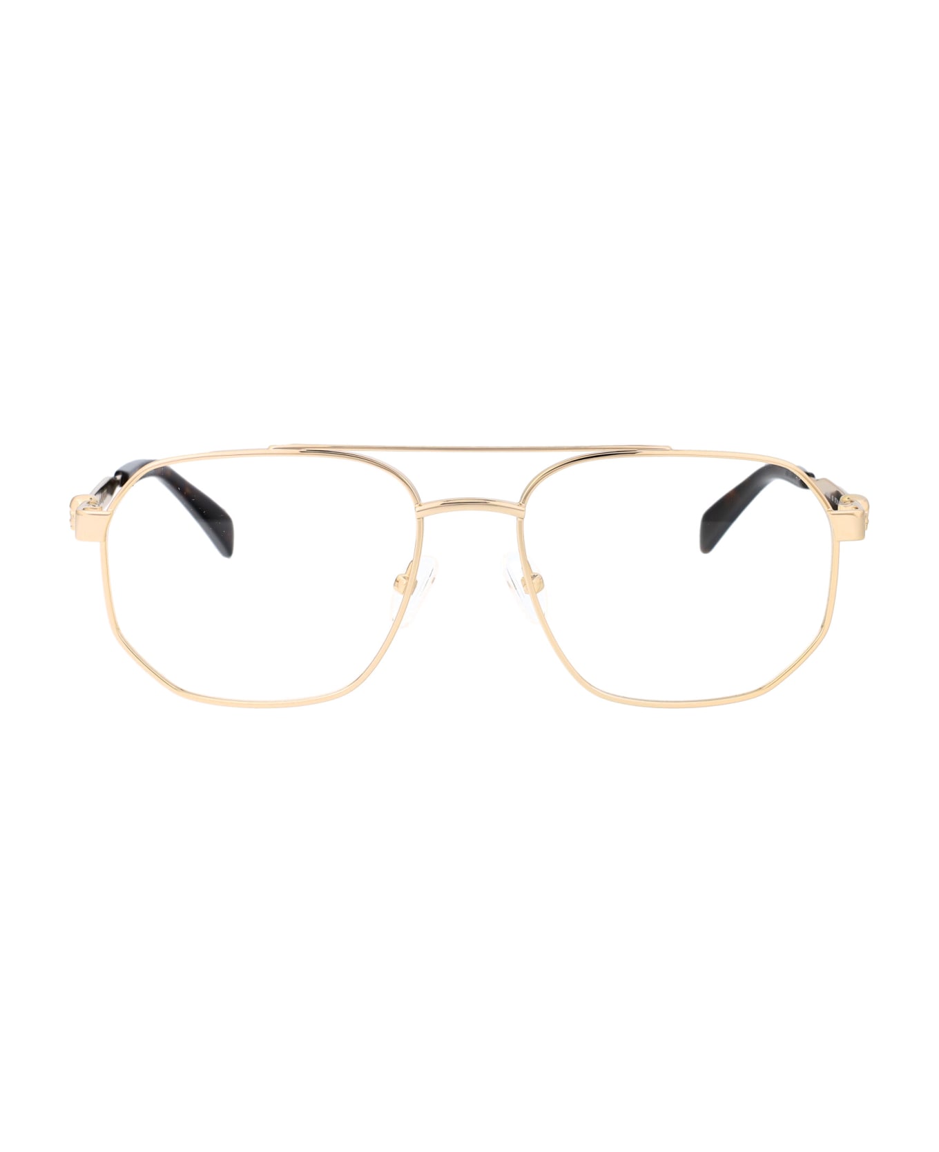 Alexander McQueen Eyewear Am0459o Glasses - 002 GOLD GOLD TRANSPARENT アイウェア