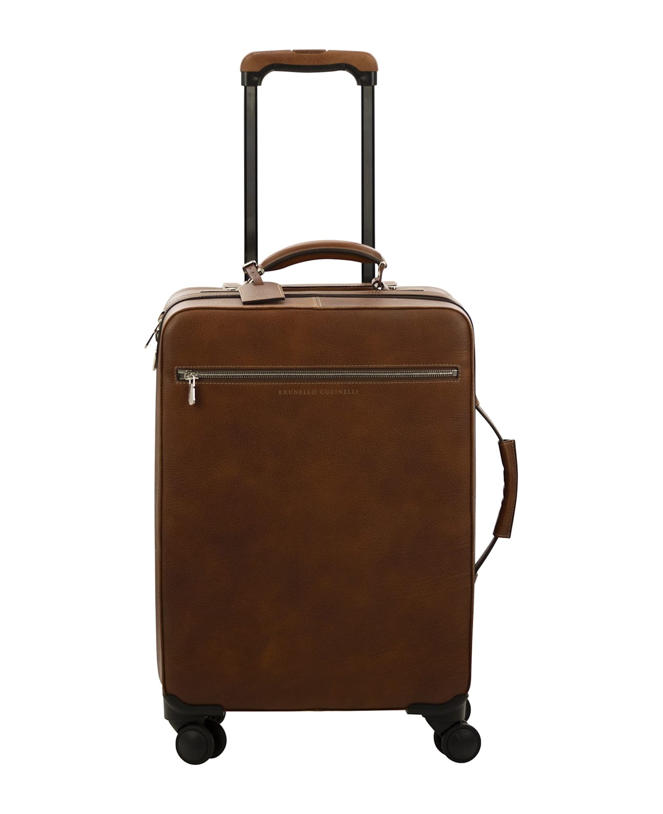 Brunello Cucinelli Calfskin Trolley With Grain - Cognac