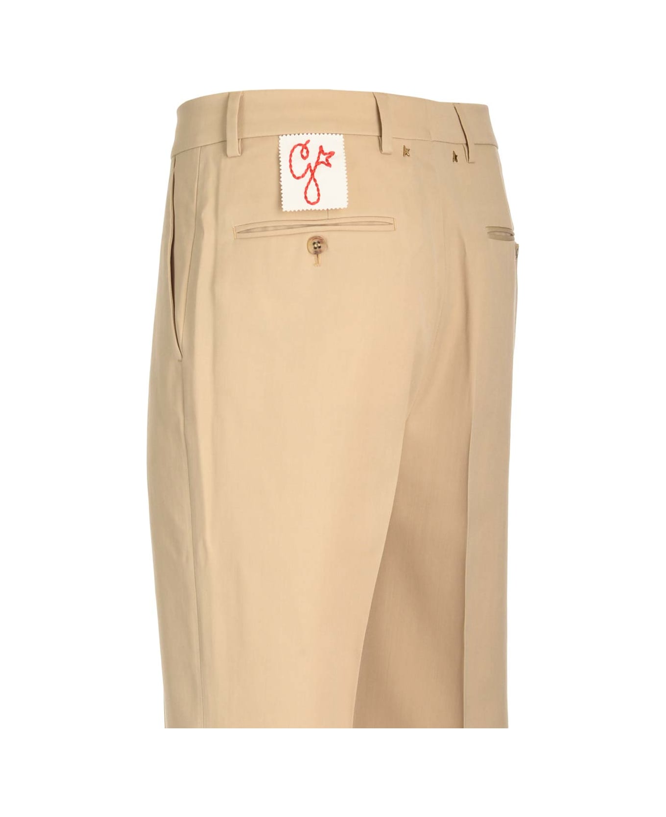 Golden Goose Wool Drill Tailored Trousers - Beige