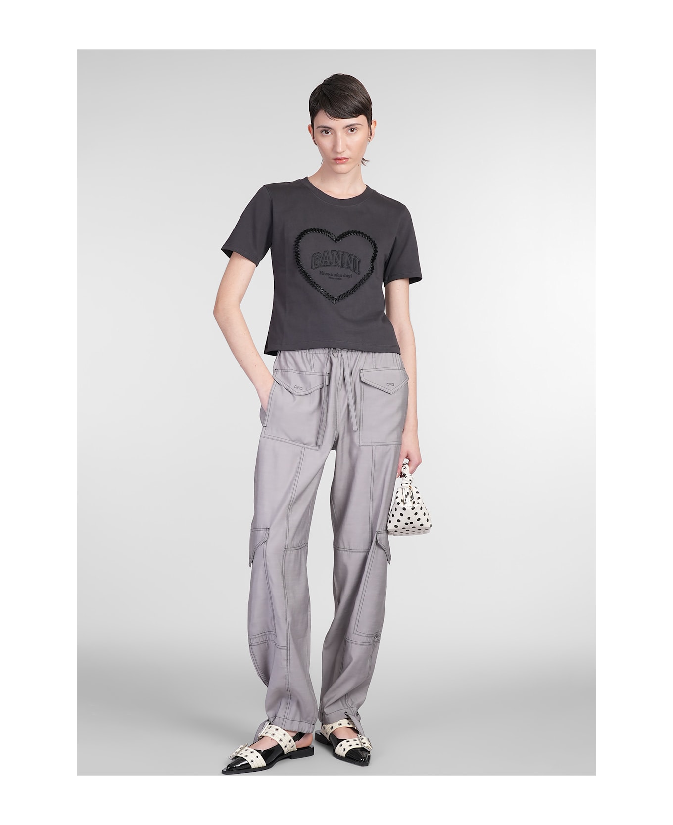 Ganni T-shirt In Black Cotton - black