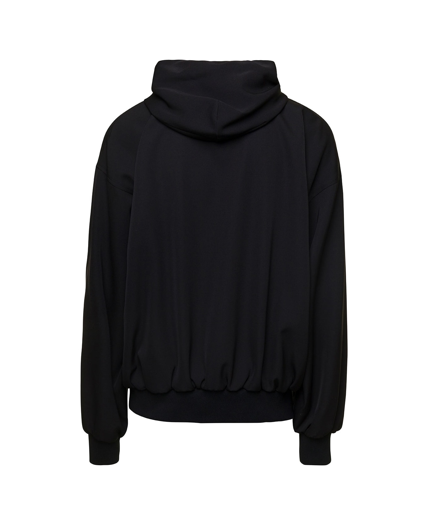 Balenciaga Black Zip-up Hoodie In Wool Man - Black