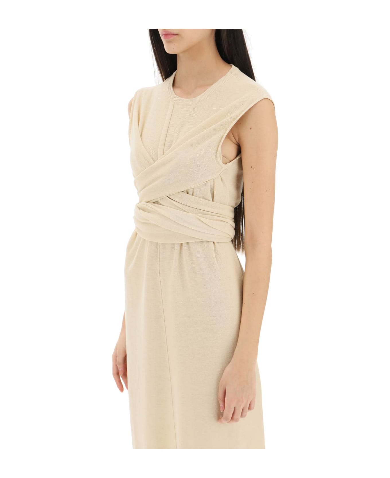 Lemaire Knit Midi Dress - ROSY WHITE (Beige)