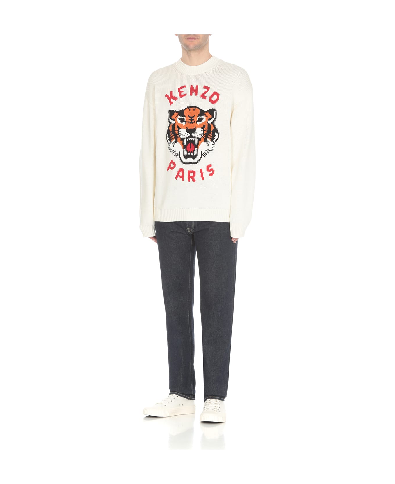 Kenzo 'lucky Tiger' Sweater - Ivory