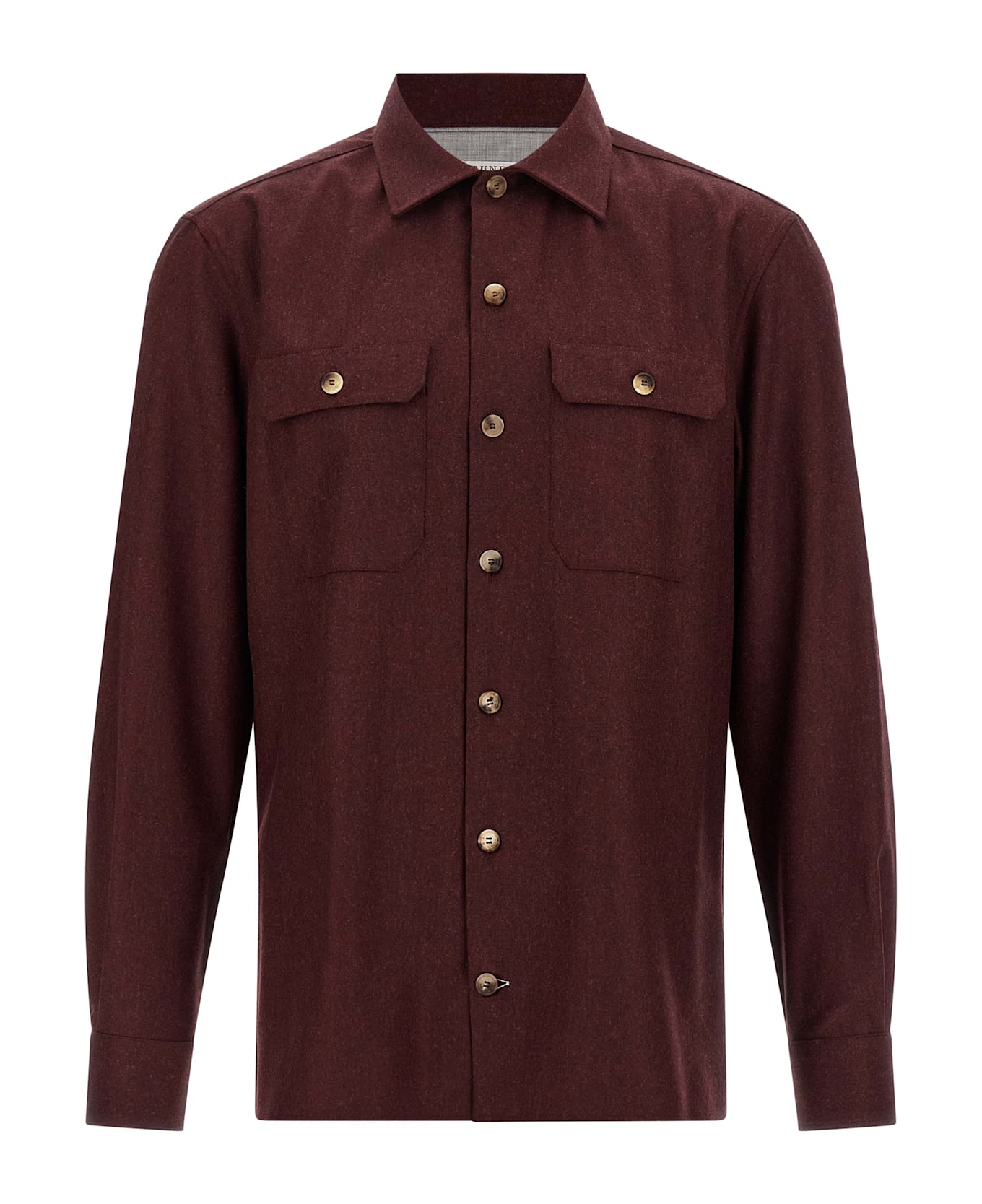 Brunello Cucinelli Flannel Overshirt - Bordeaux