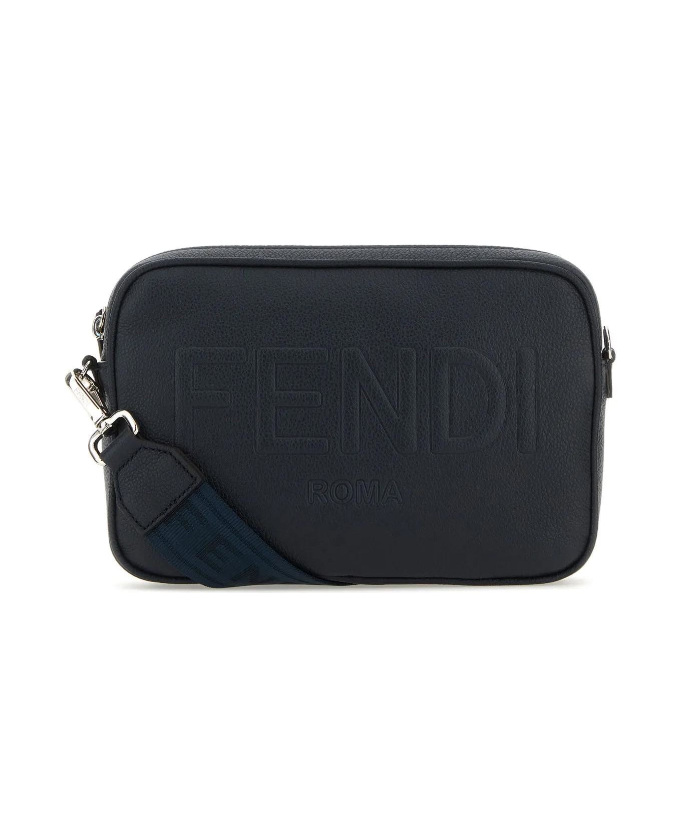Fendi Navy Blue Leather Camera Case Crossbody Bag - NAVY